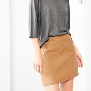 gap wool camel skirt